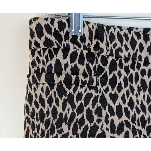 Banana Republic Sloan Ankle Pants Size 8 Tan Blk Cheetah Print Mid Rise Stretch - Picture 4 of 8